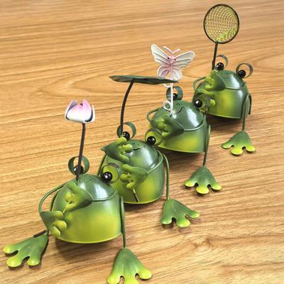 Frog Garden Statue Handmade Iron Frog Ornament Collectible Frog Figurine for Patio