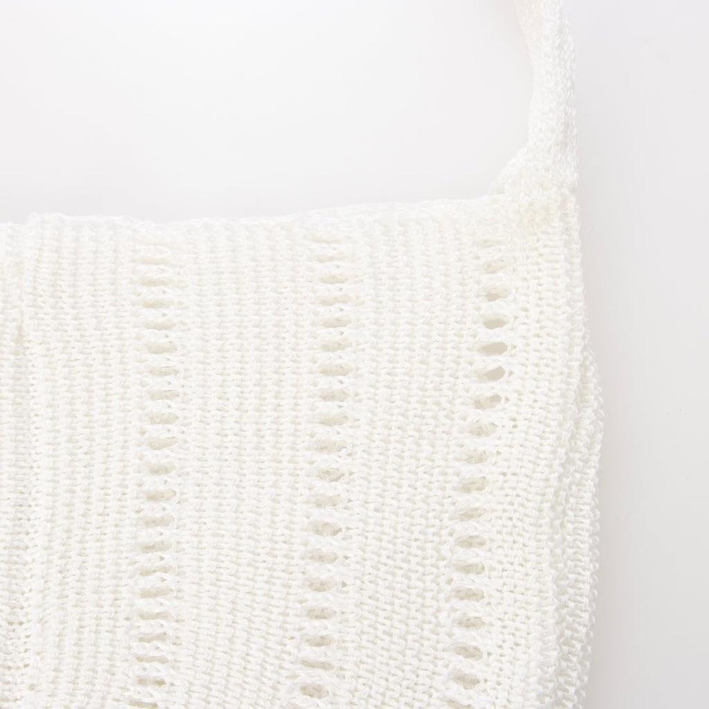 Kashkash Lame Yarn Round Semi-Shoulder Bag 10-00-04961 Women's White