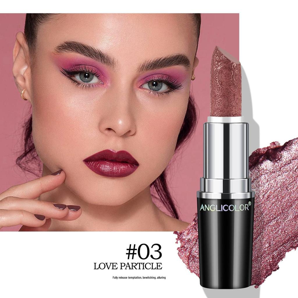 Non-Fading Hydrating Pearl Shimmer Lipstick with Long-Lasting Moisturizing Balm.