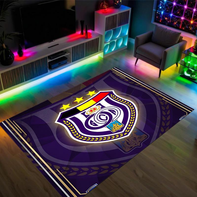 Tappeto in Velluto Cristallo Design Anderlecht FC Accogliente Non?Tappeto Stampato Antiscivolo per Camera da Letto Soggiorno Ingresso
