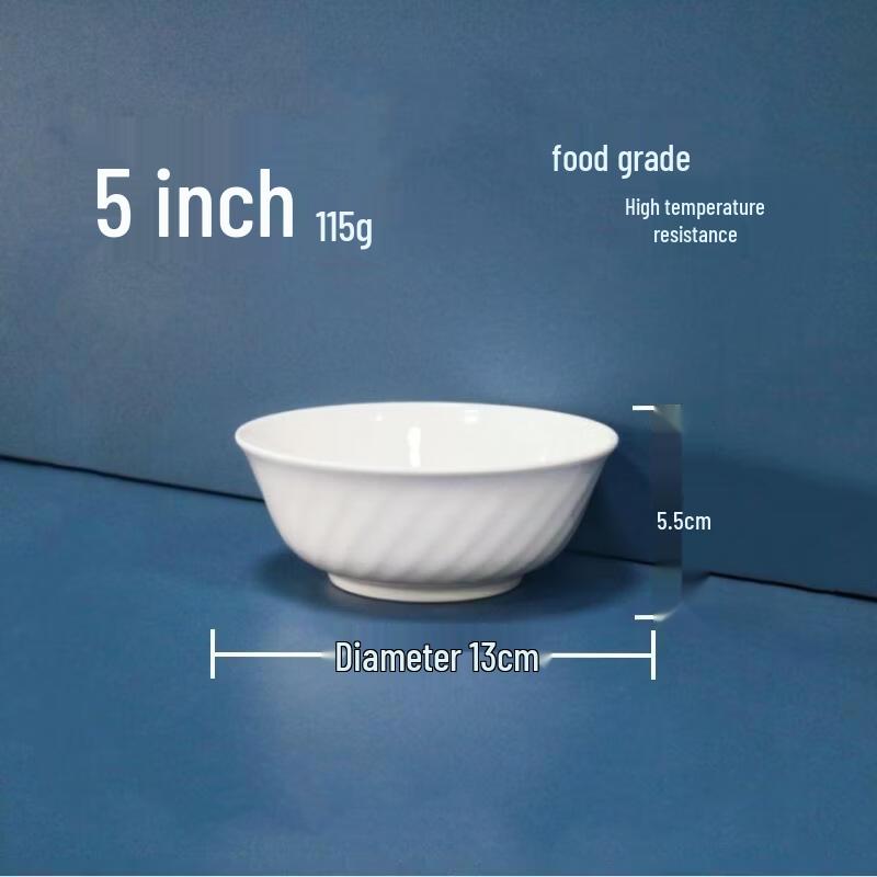 JingJingRS White 5-Inch Melamine Soup/Rice Bowls (10 Pack)