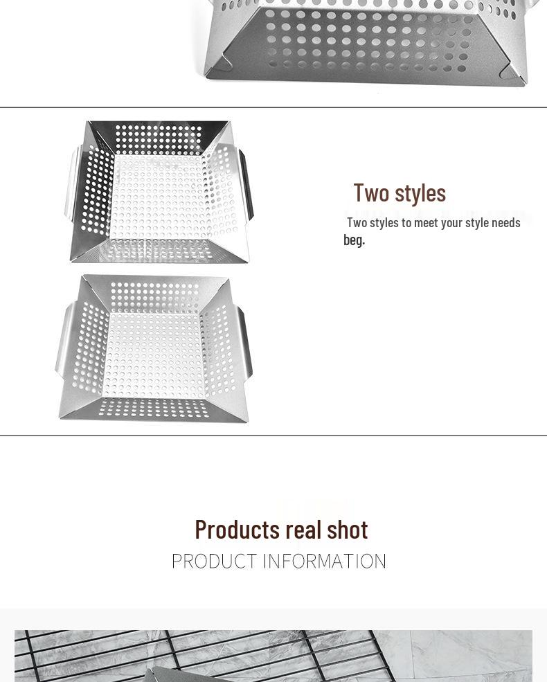 Stainless Steel BBQ Vegetable Grill Basket Pan