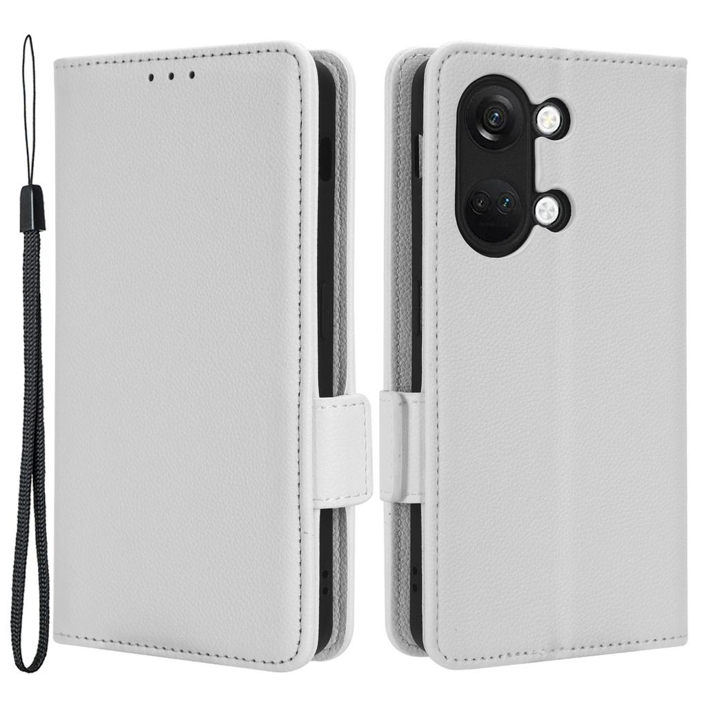 PU Leather Case for OnePlus Nord 3 5G/Ace 2V Litchi Texture Folio Flip Wallet Stand Phone Cover