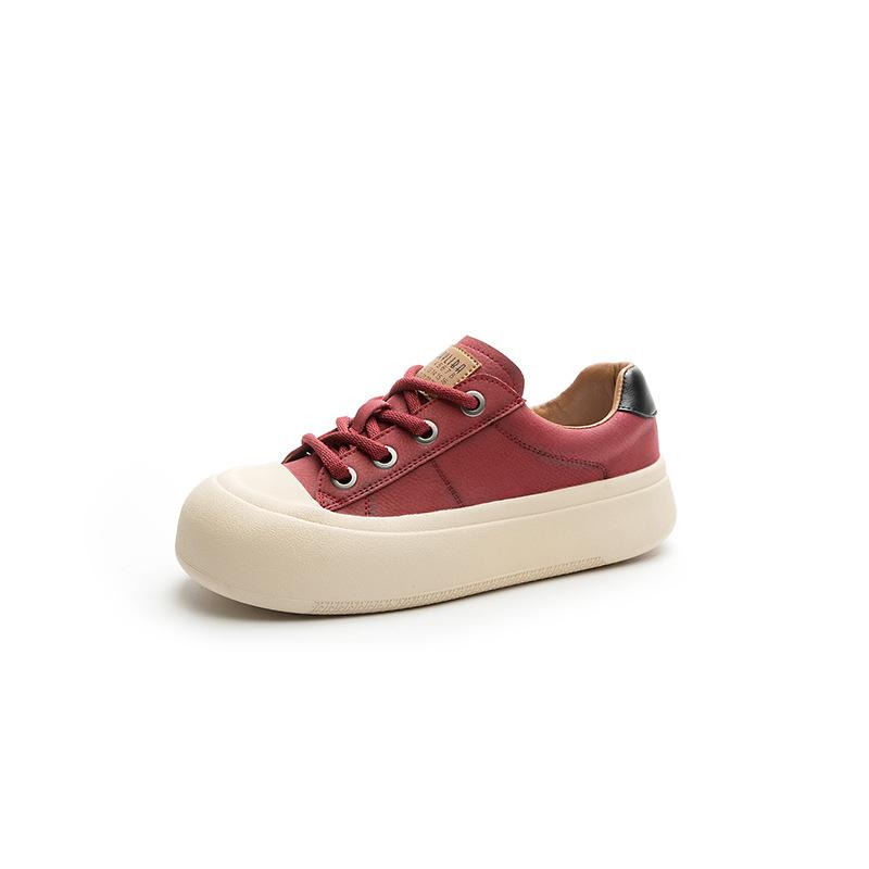 Summer new breathable leather hollow women's shoes soft sole versatile single shoes casual style retro board shoes women
