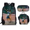Classic Popular Funny Lovely African Girls 3D Print 3pcs/Set Pupil School Bags Laptop Daypack Backpack Lunch Bag Pencil Case