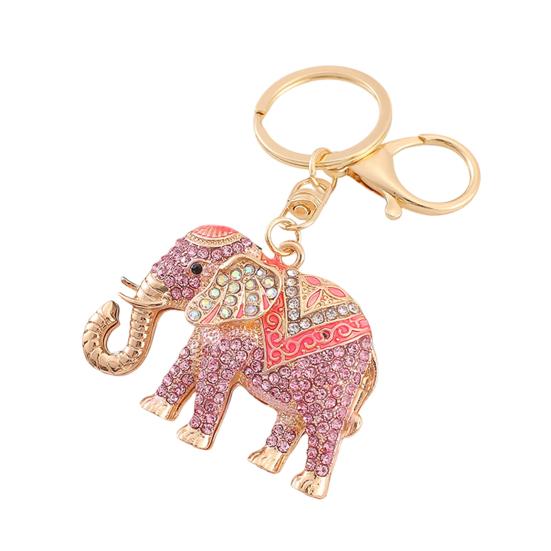 Horse Keychain Colorful Sparkling Rhinestones Elephant Charm Key Chain Decorative Good Luck Pendant Bags Backpacks Wallets Cars Accessories