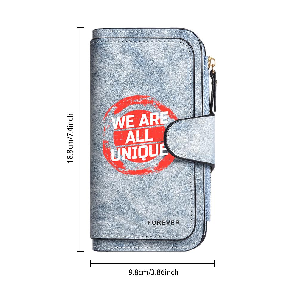 Stylish Long Wallet Unique Slogan Print Multi Slot Card Holder Fashion Casual Portable Daily Purse for Men Women