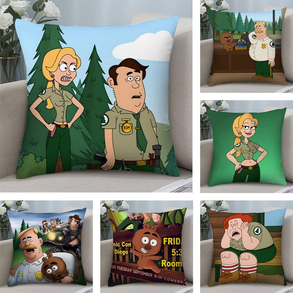 Cartoon BBrickleberrys Cushion Cover Soft Plush Fabric DoubleSided Printed Sofa Cushion Cover for All Seasons Home Decor Gift