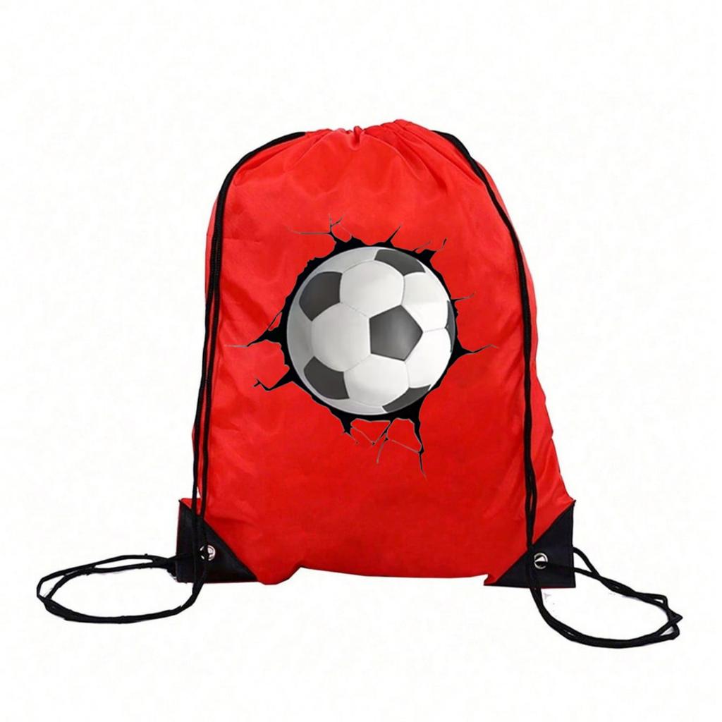 10PC Custom Text Pattern Soccer Drawstring Backpack Polyester Sports Bag Basketball Storage Oxford Fabric Sack