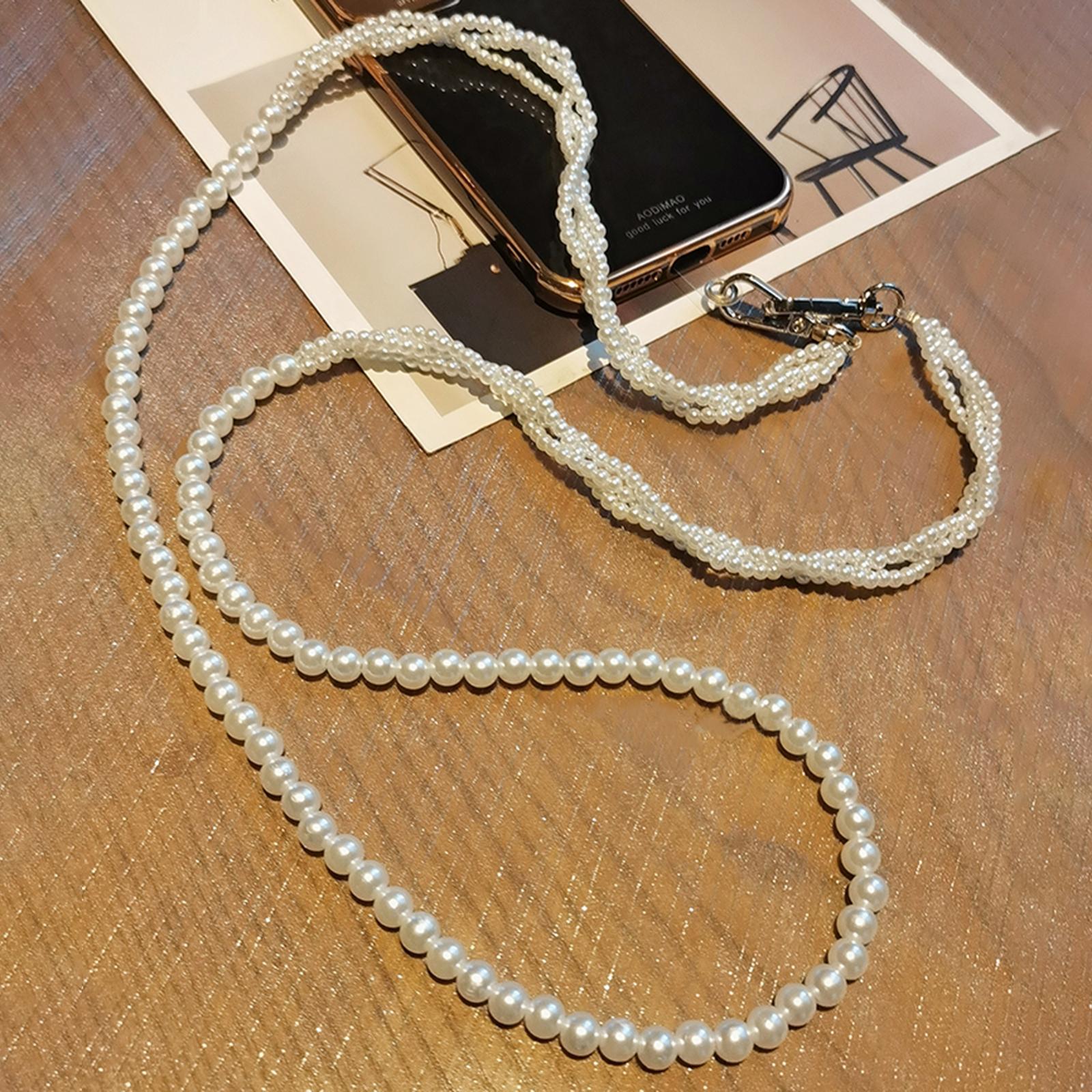 

110cm Phone Lanyard Big and Small Beaded Crossbody Adjustable Neck Strap