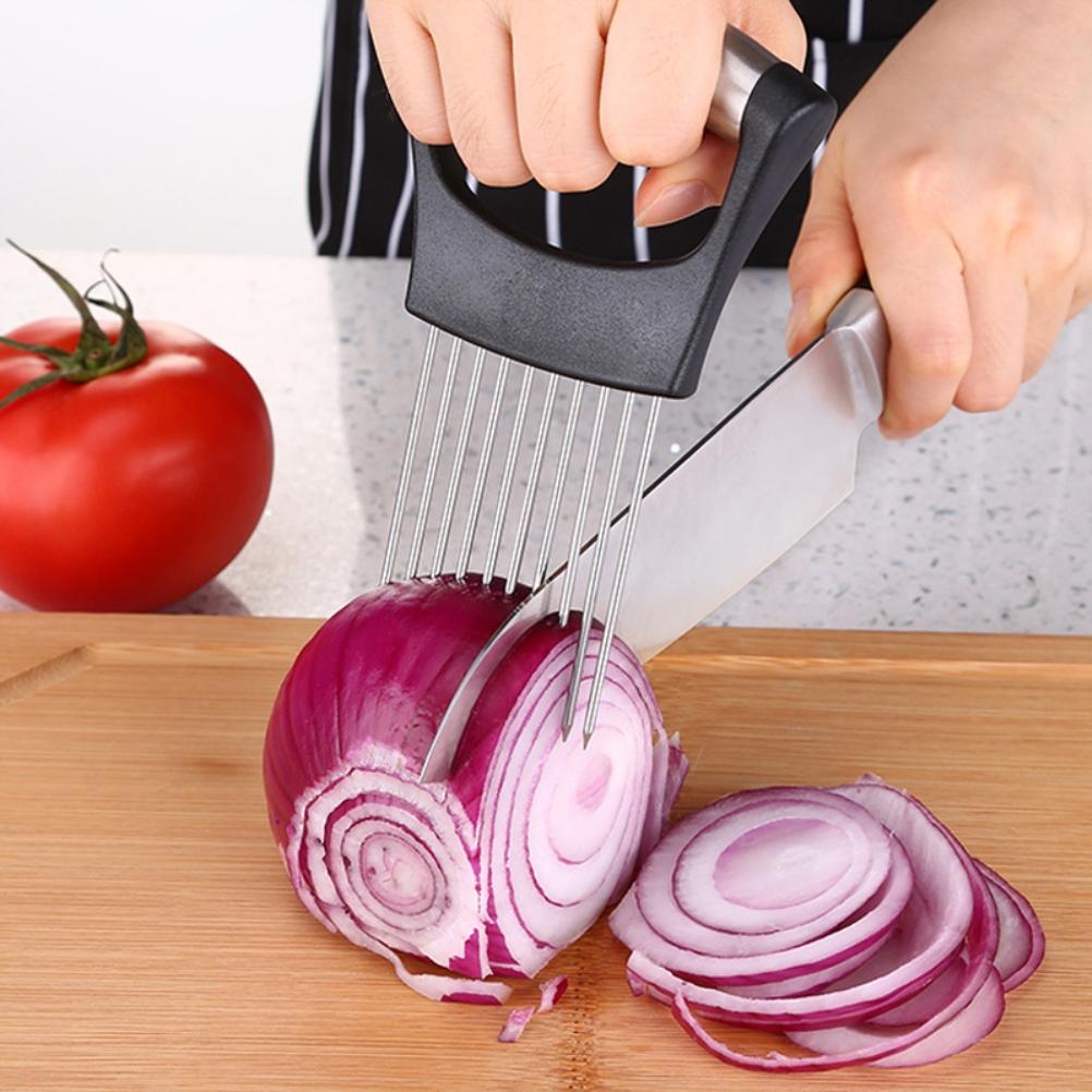 Stainless Steel Onion Holder Slicer Pin Kitchen Tool