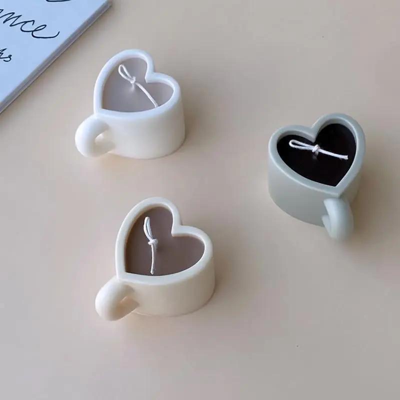DIY Heart-shaped Silicone mold, Heart-shaped Storage Cup , Resin mold, Candle cup mold, Drip Glue Home Decoration Ornament