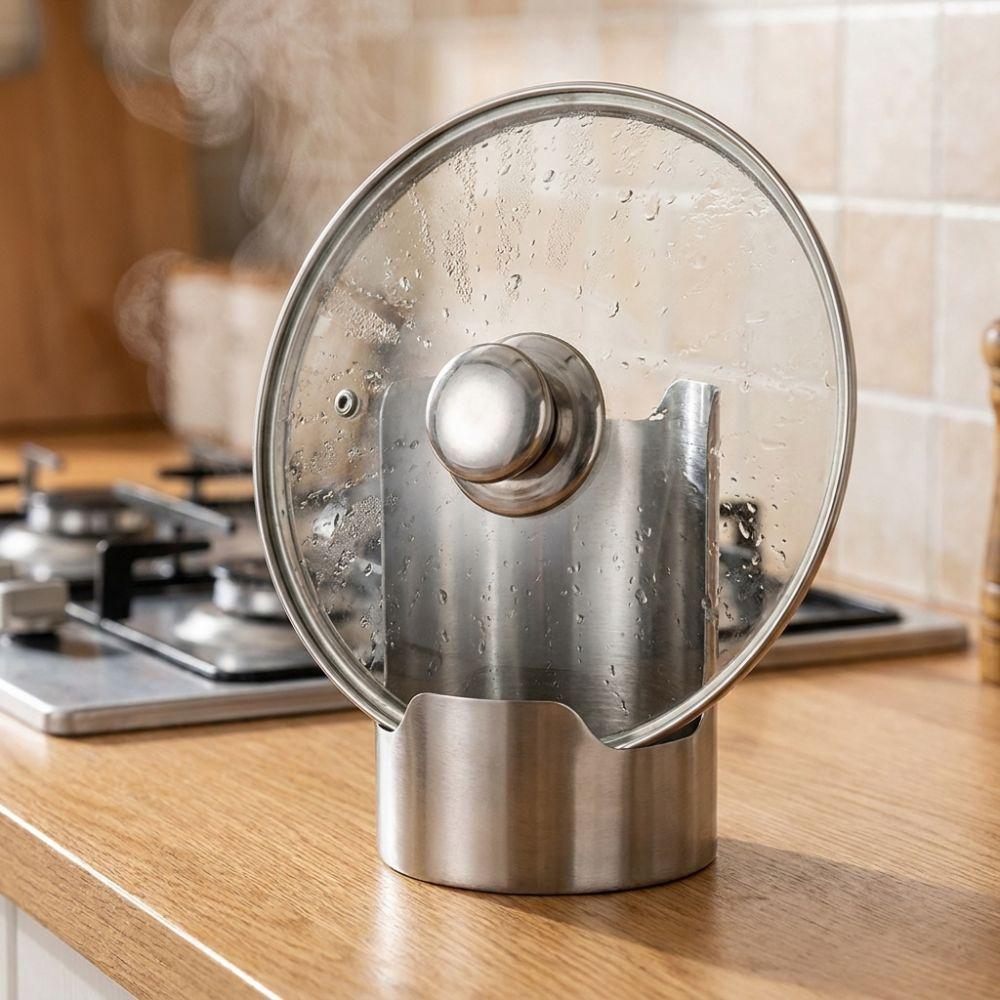 Stable Spoon Holder Tray Stainless Steel Spatula Holder Pot Lid Storage Rack  Dinning Table