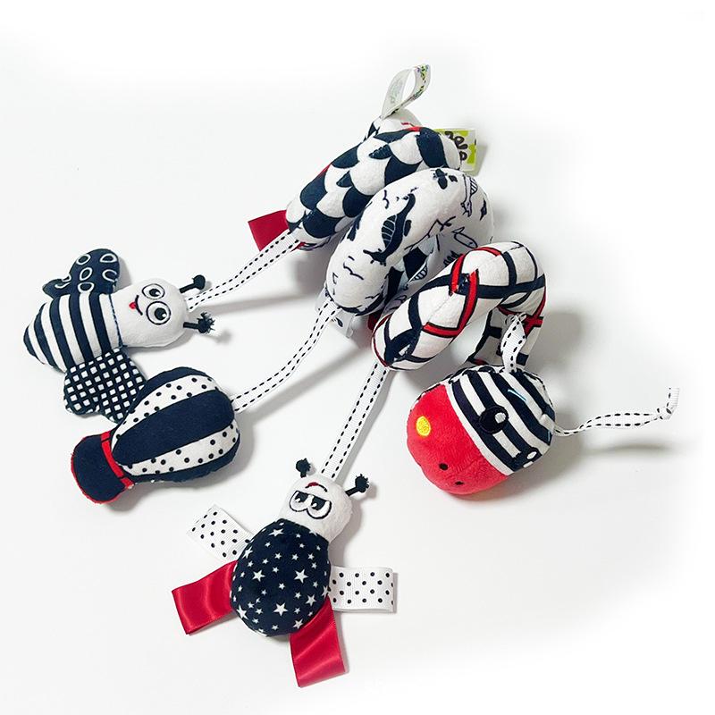 Newborn Plush Doll Educational Hanging Toy for Strollers & Cribs (0-1 Year)