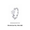 Camellia Rose Diamond Open Ring: Transparent Floral Design for Index Finger, Light Luxury Feel