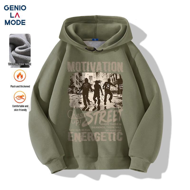 

GENIOLAMODE Men s Heavyweight Fleece Lined Hooded Sweatshirt L