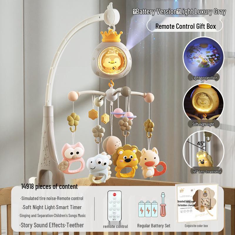 Rotating Baby Stroller Rattle: Musical Bedside Hanging Toy for Newborns