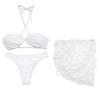 Strapless Cutout Bikini with Mesh Skirt - Slimming Three-Piece Swimsuit for Summer & Hot Spring Vacations