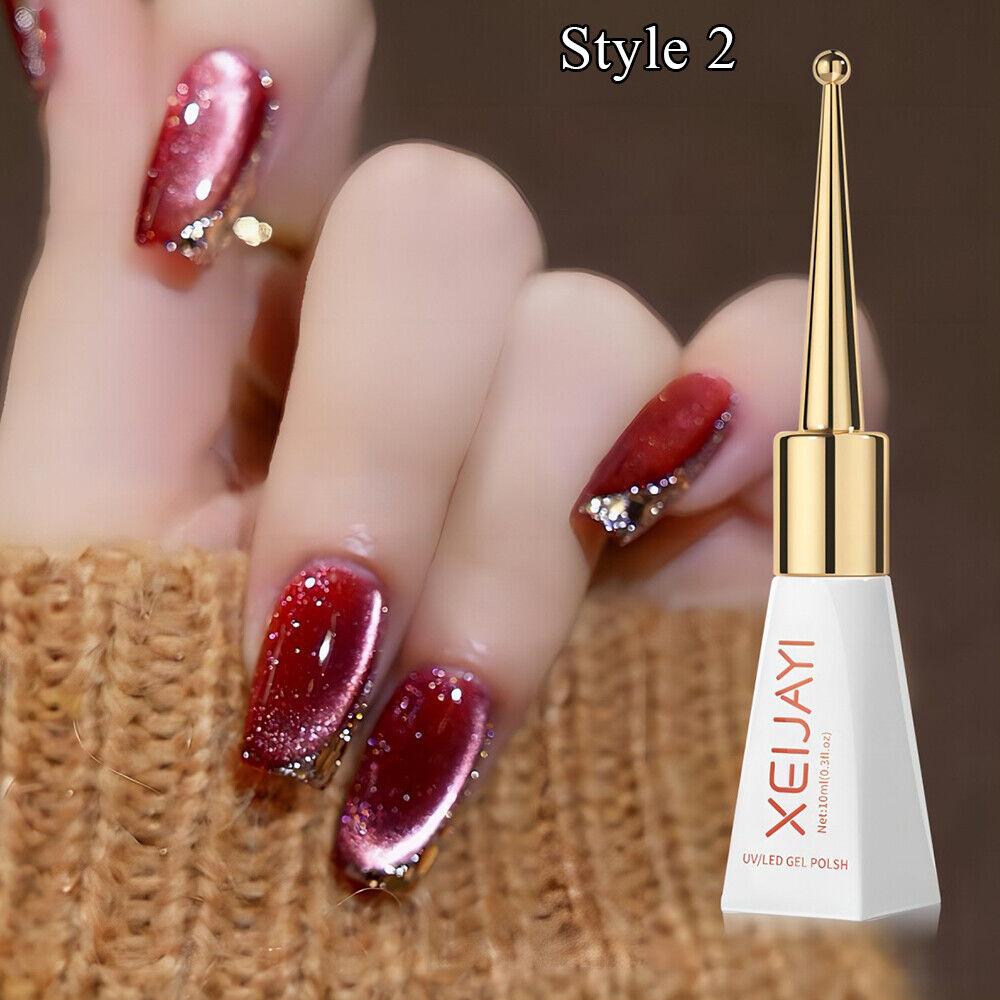 Magnetischer Gel-Nagellack, Aurora-Kristall, Katzenaugen-Gel-Nagellack, Soak-Off-UV-Gel-Nagel