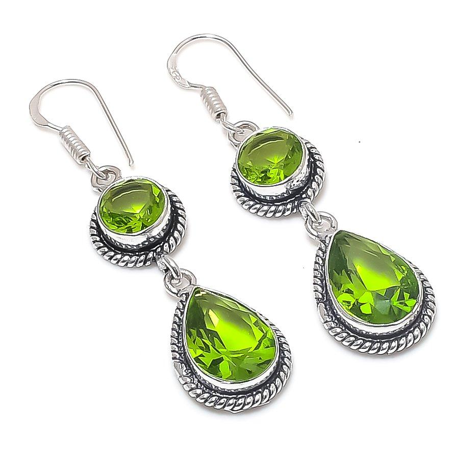 

Натуральный перидот, ручная работа, серьга из стерлингового серебра 925 пробы, 2,17 G1i02