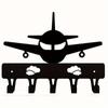 Airplane Metal Key Holder Wall Home Decor - Aircraft Art for Living Room Bedroom Artwork and Functional Decoration
