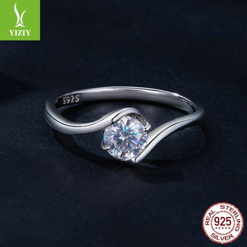 50 Points Moissanite Ring Romantic Wedding Ring, Classic Sparkling 925 Sterling Silver Ring Jewelry Msr040