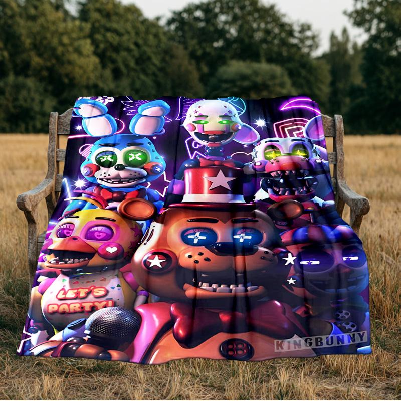 Fnaf Horror Circus Blanket Flannel Throw for Sofa, Indoor, Camping, Living Room, Office, Chair, And Bed Soft Birthday Gift