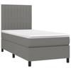 Box Spring Bed with Mattress Dark Gray 90 X 200 Cm Fabric