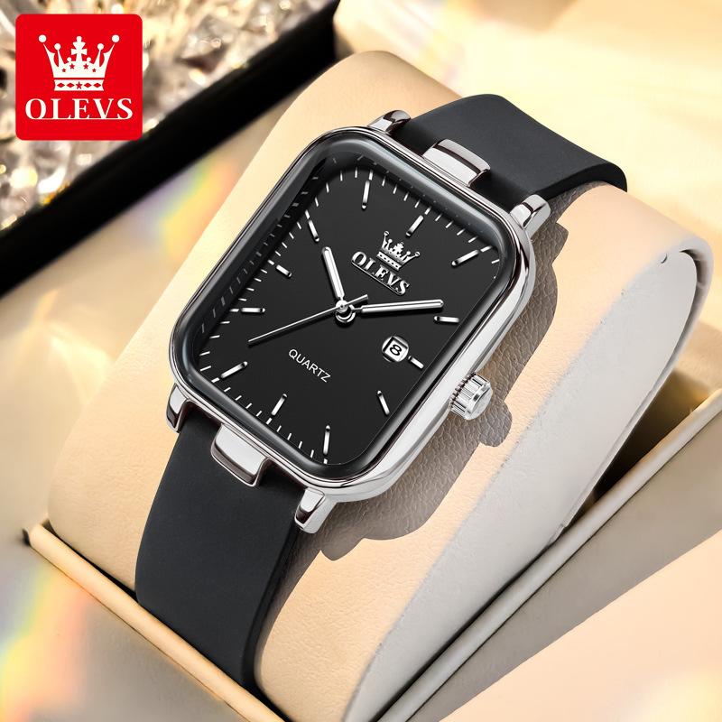 OLEVS Women Watch Fashion Simple Square Quartz Watch Classic Automatic Date Women's Elegant Bracelet Dress Luxury Watch