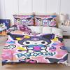 Sanrio Kuromi Comforte Bedroom Printed Cartoon Quilt Cover Bedding Set With Pillowcase Suitable For Children And Adults