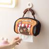 Space Saving Wall Mount Tissue Holder Cartoon Pattern Oxfords Cloth Construction for Multiple Location Access