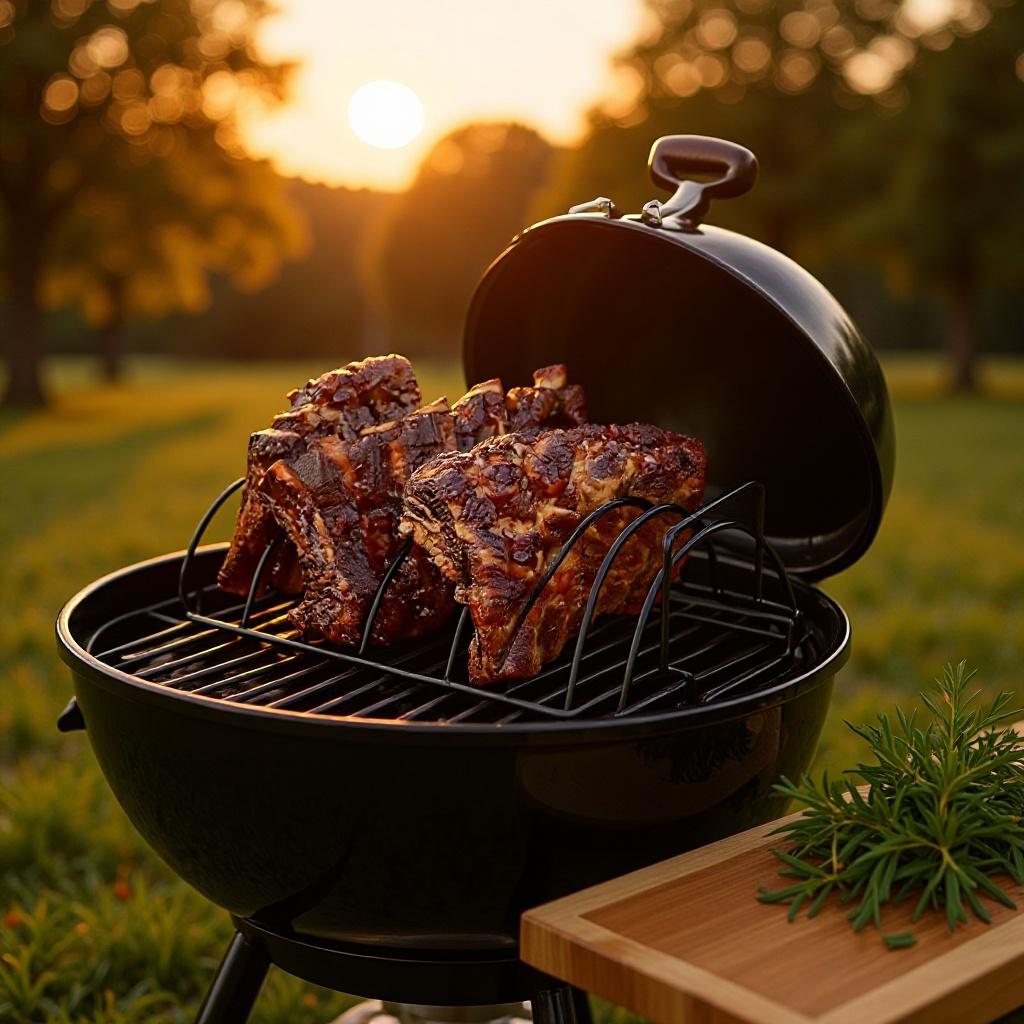 Portable BBQ Grill & Chicken Roasting Rack - Outdoor BBQ Tools for Steak, Lamb, and Grilling Essentials. Arc-shaped