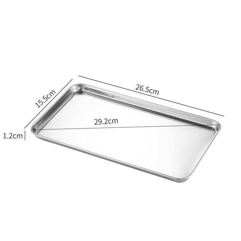 1PC Rectangle Stainless Steel Tray Food Serving Plate Buffet Presentation Pan for Rice Home Dishes Storage Kitchen Gadget