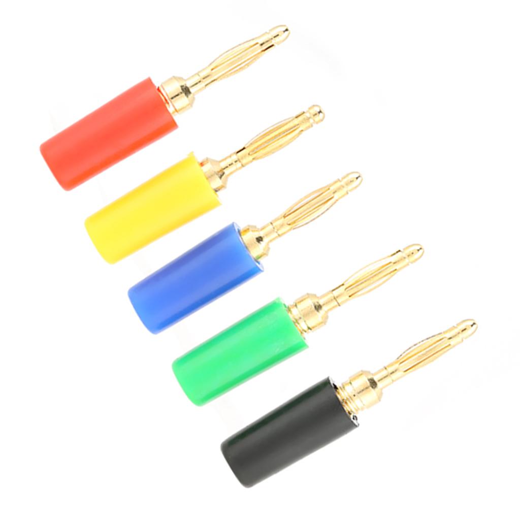 20 Pcs set 2mm Mixed Colors Banana Plug Jack Test Probes Connector For Amplifier
