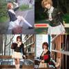 Autentyczny Kostium Cosplay Sakura Kinomoto z Cardcaptor Sakura w Oszałamiającym Czarno-Białym Wzornictwie