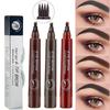 Eyebrow Pencil Tint 4 Tip Liquid Brow Tattoo Pen 5 Colors Makeup Waterproof Eyebrow Pen Cosmetic