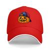 Kürbiskopf Baseballkappe Halloween-Thema Cartoon-Design Schwarzer verstellbarer Hut für Erwachsene und Jugendliche
