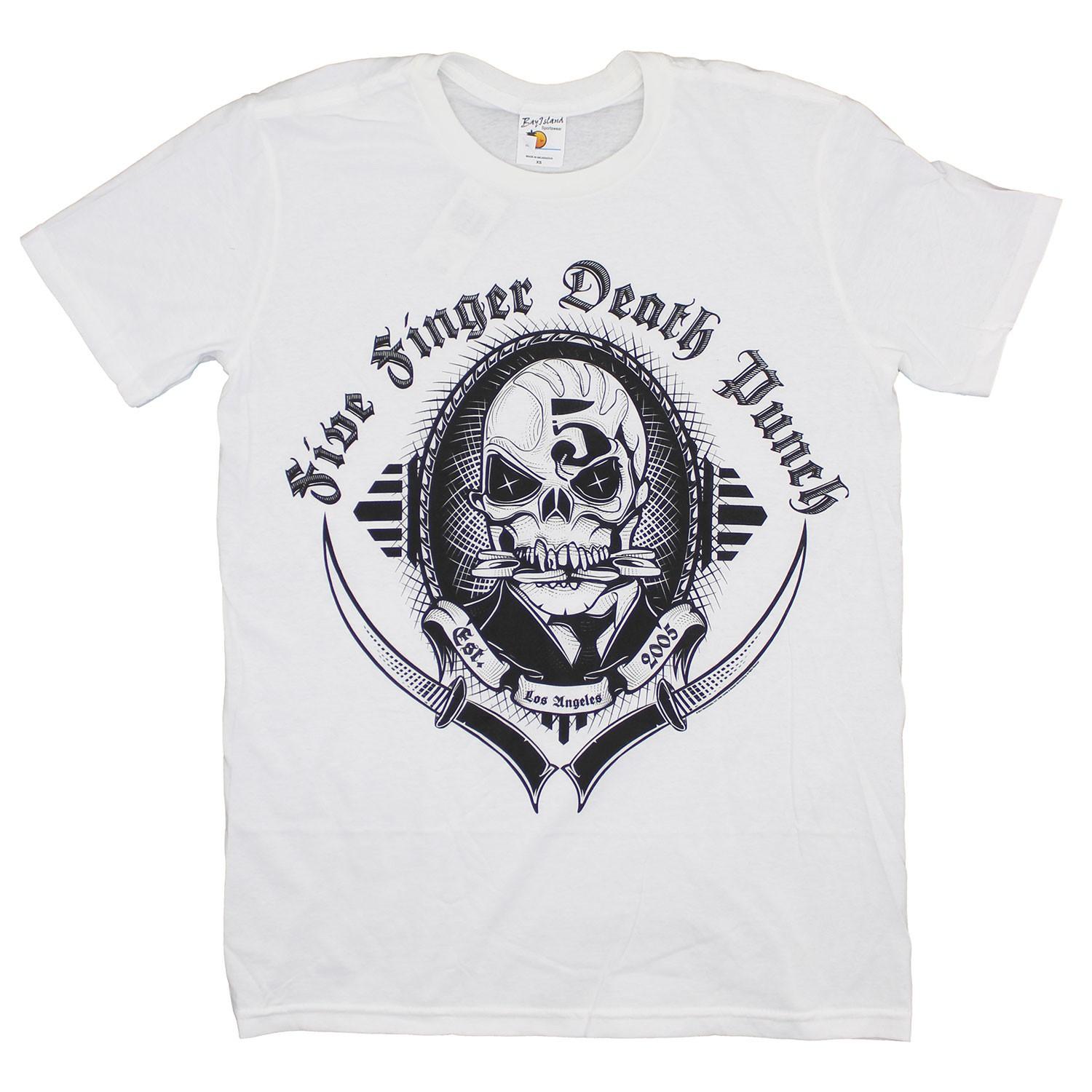 Men s Five Finger Death Punch Est. Los Angeles 2005 T-shirt Small White 3XL