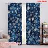 2D Flat Printing 2pcs Party Curtain Various Different Ornate Snowflakes Polyester,Without Electricity Festive Wall Decor Perfect