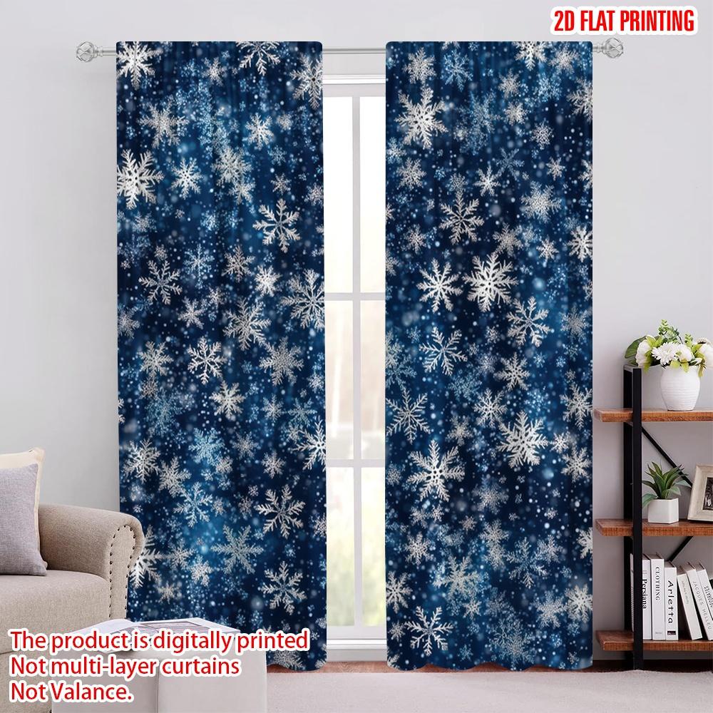 

2D плоская печать 2 шт. Праздничная занавеска Разные сложные снежинки Полиэстер, Без электричества Праздничный декор для стен Идеально 52.50 × 116.00 cm 2 pcs