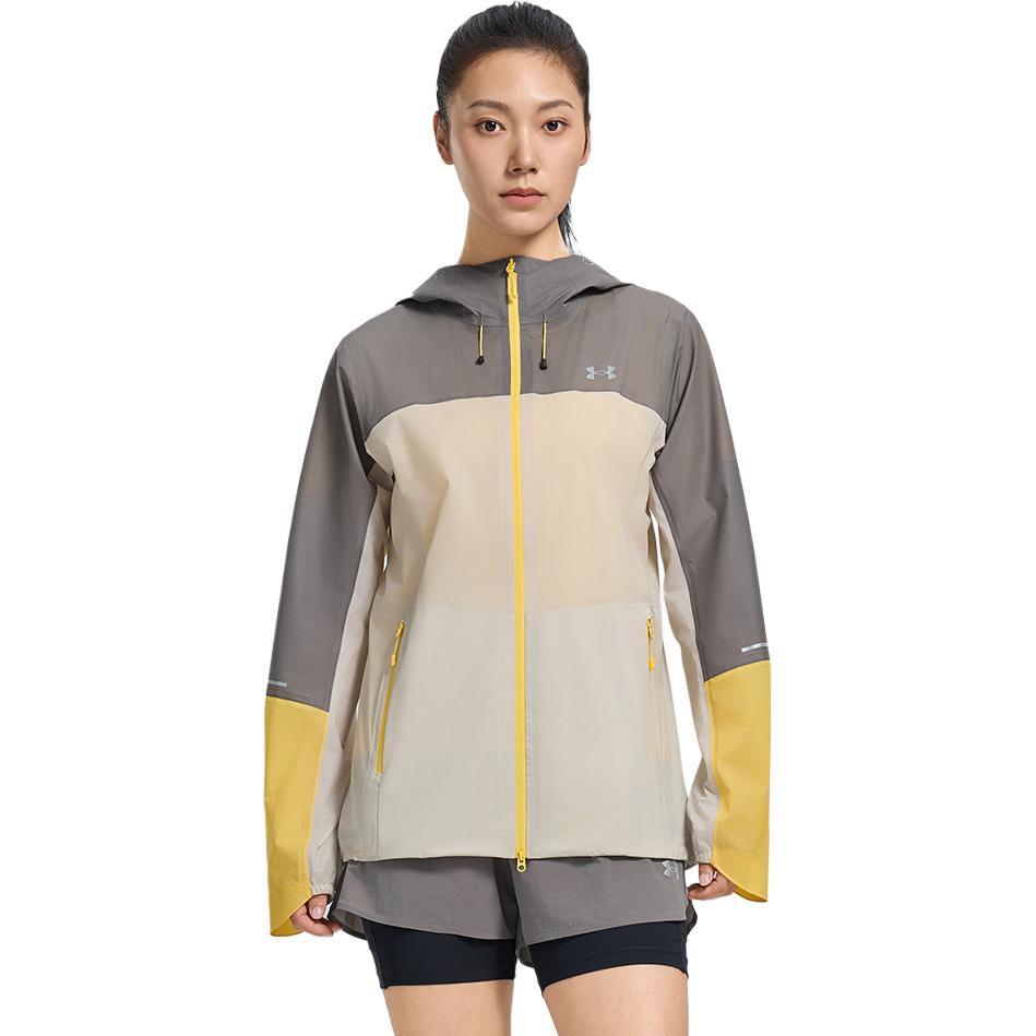 Under Armour Trail Running Series Hooded Zip Long Sleeve Waterproof Windproof Breathable Durable Lightweight Rain Jacket Women Outerwear 15224214-0137