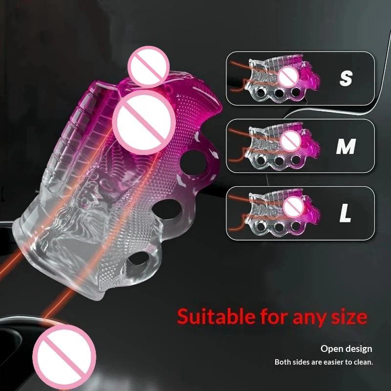 1Pcs Open-Ended Pocket Pussy Blowjob Glans Trainer Penis Sleeve Manual Male Masturbator Ejaculation Delay Simulation Sex Toy