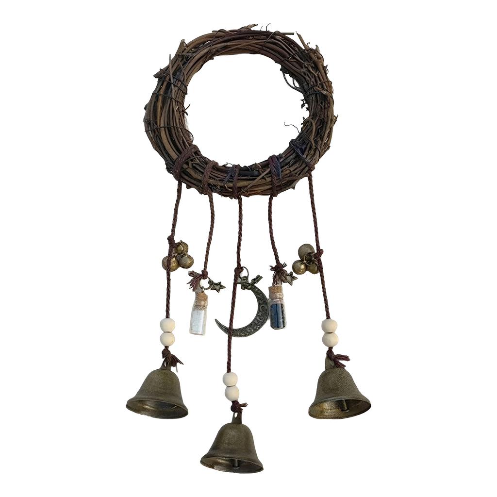 Witch Bells Protection Door Hangers Handmade Witchcraft Hanging Ornament for Living Rooms Bedrooms Kitchens