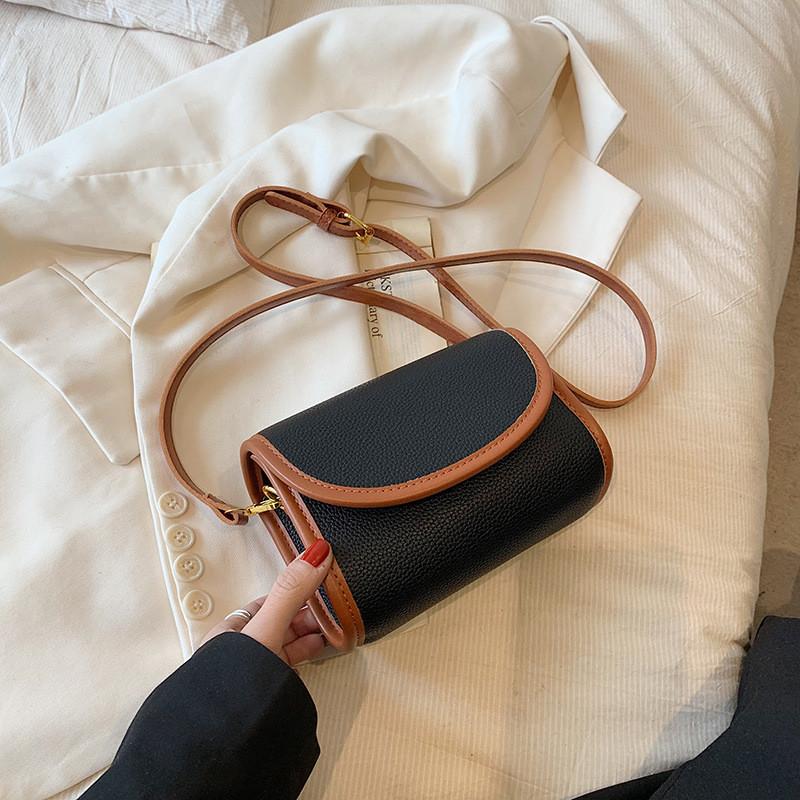 Trendy Street Style Women s Pu Shoulder Bag 2023 Fashionable Small Square Bag чёрный