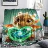 1Pc LovingDragon Print Flannel Blanket, High quality Comfortable for All Seasons, Home Decor, Warmth and Comfort, Perfect for Christmas Gifts