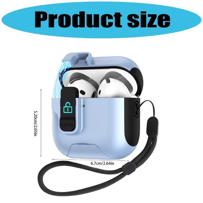 Secure Lock Design Protective Cover With Hiddens Phone Holder Compatible for Pro3 Earbuds Charging Case Shell Holder