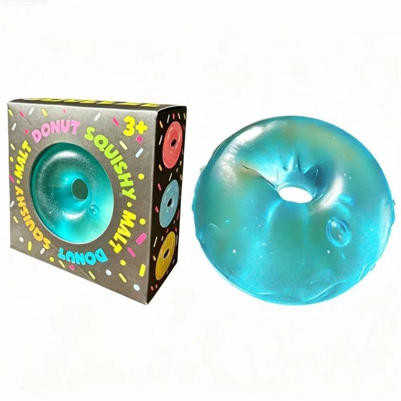 Shapeable Ultra Clear Maltose Donut Stress Ball Toy Slow Rebound Stress Relief Fidget Toy For Anxiety Stress Reliever