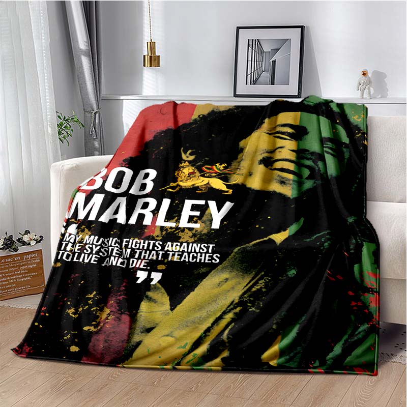 Bob Marley Music Throws Blanket for Kid Couch Sofa Travel Home Picnic Hiking Bed Beding Super Soft Flannel Blanket Birthday Gift