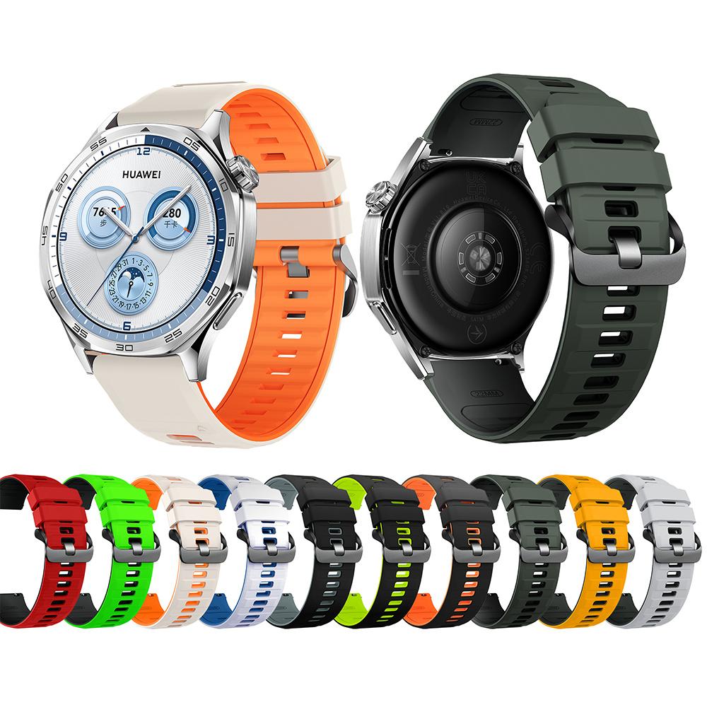 22mm Dual Color Silicone Strap for Huawei Watch GT 6/5/5 Pro/4 46mm Quick Release Watch Band