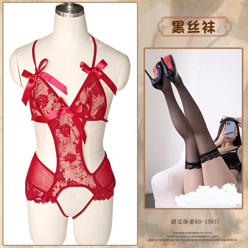 Sex underwear pure desire purple lace onesie sexy open crotch free temptation sex uniform
